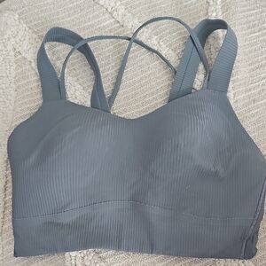 lululemon athletica Ribbed Strappy Bralette — Slate Gray